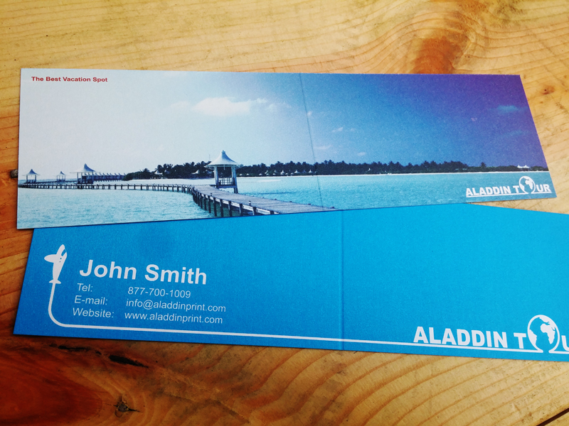Landscape Folded Business Cards by Aladdin Print